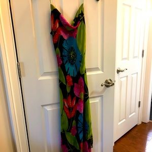 Black floral long dress